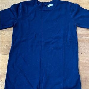 Zara short sleeve navy knitted top